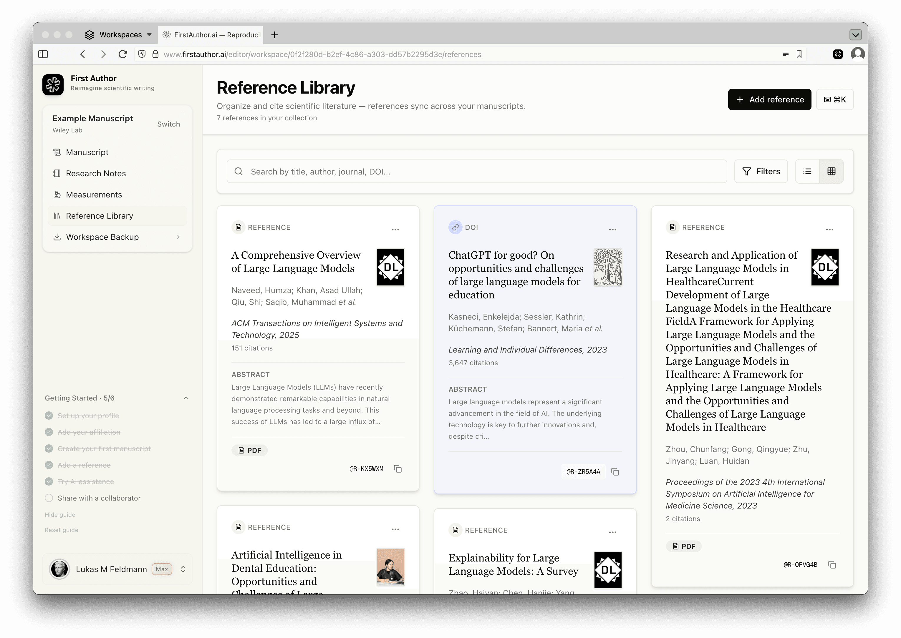 Manage your references library